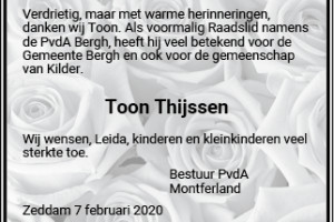 In memoriam: Toon Thijssen